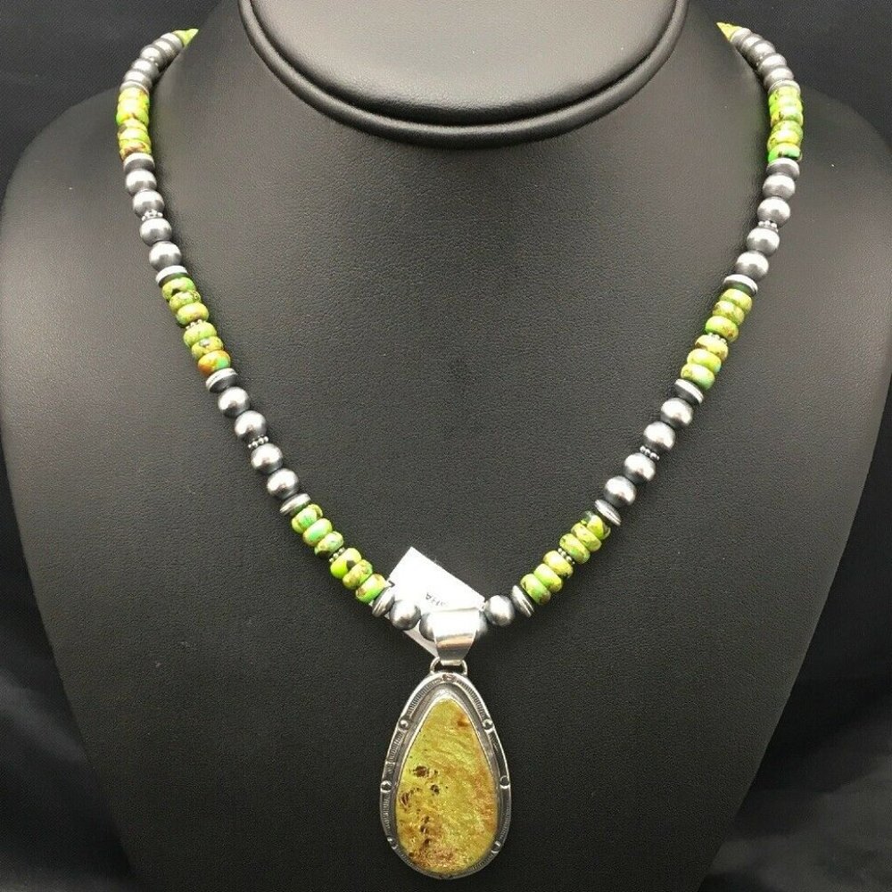 Navajo Sterling Silver Necklace Pendant Length 20